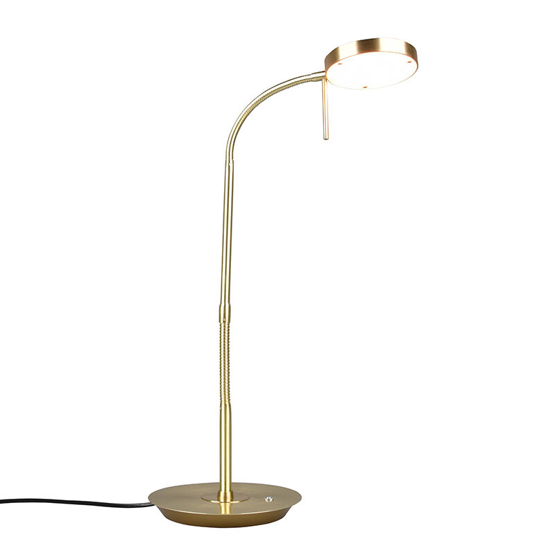 Lampada da tavolo moderna in ottone, Bilge, 12W, colore regolabile LED, con interruttore