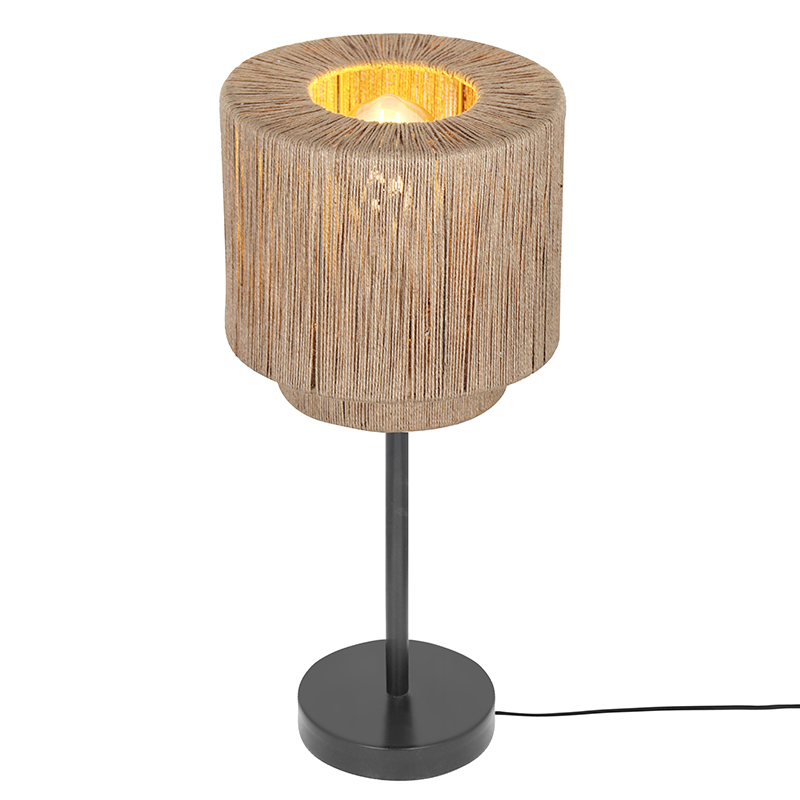 Lampada da tavolo rustica beige, Rinus