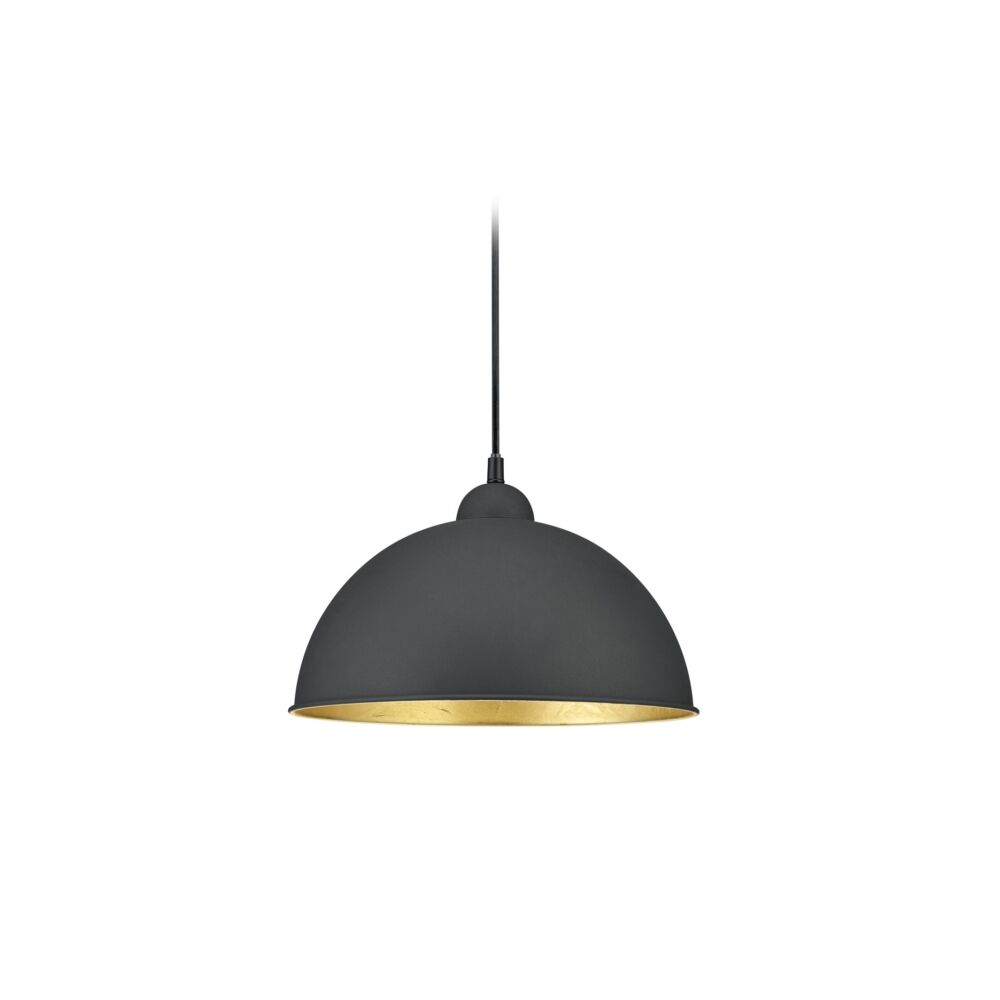 Lampada a sospensione Ivar con illuminazione a binario a 2 fasi nera con oro