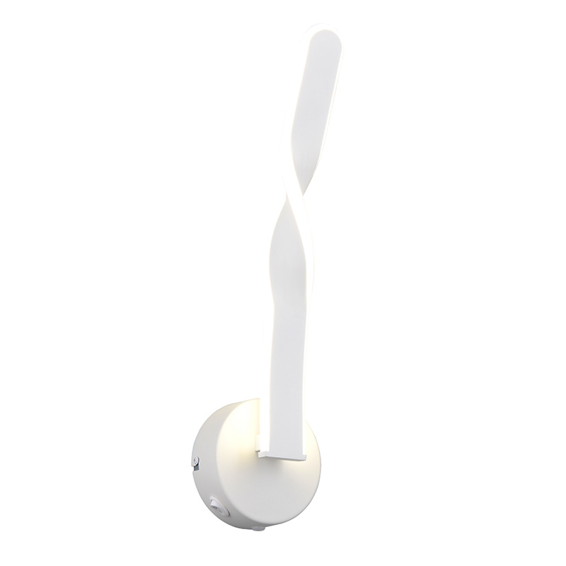 Applique da parete design bianca, Quirinus, 11W, 4000K LED, con interruttore
