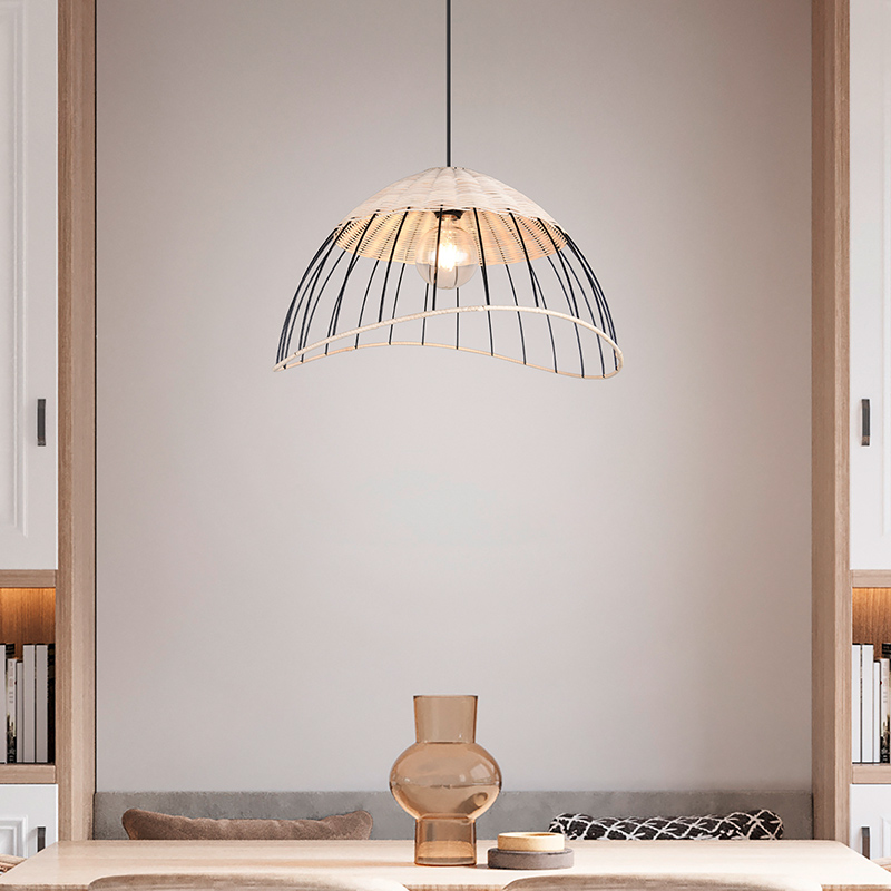 Lampada a sospensione in rattan marrone, Rauf