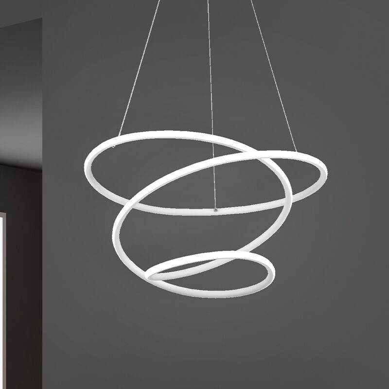 Lampade a sospensione per tavolo da pranzo design bianca, Marell, 36W, 4000K LED, dimmer in 3 fasi