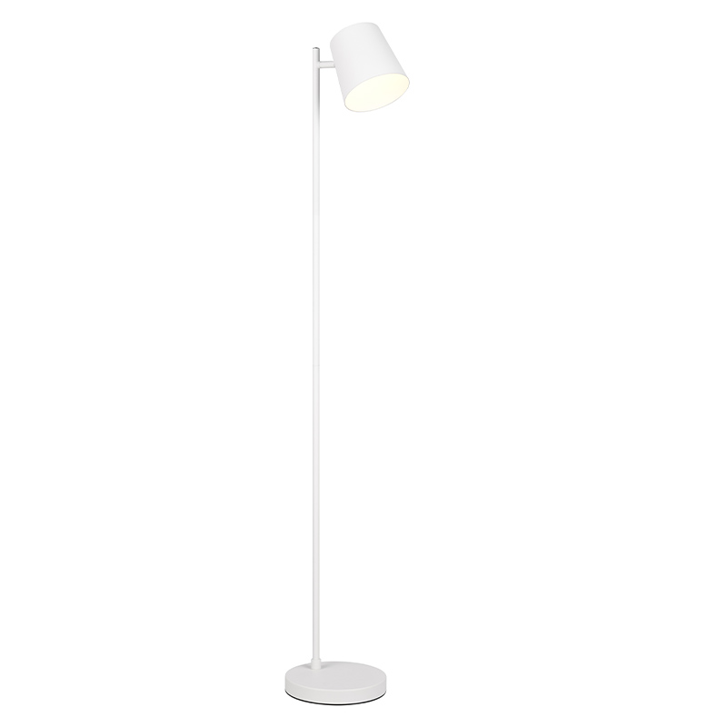 Lampada da terra ricaricabile bianca metallo, Suraya, 4,5W, 3000K LED, dimmer in 3 fasi
