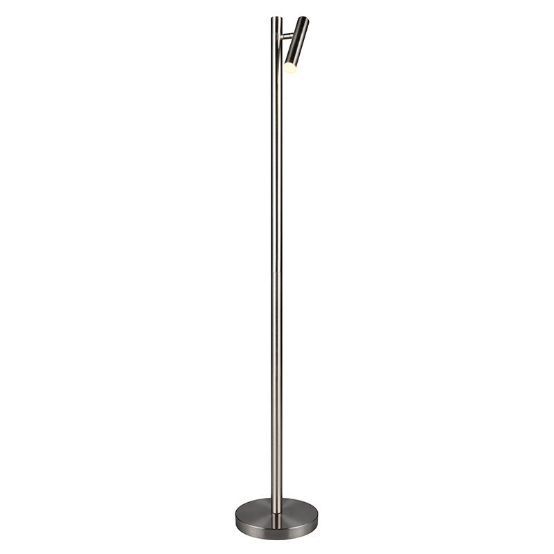 Lampada da terra ricaricabile moderna in nichel, Peniguet, 3W, bianco regolabile tra caldo e freddo LED, controllo touch