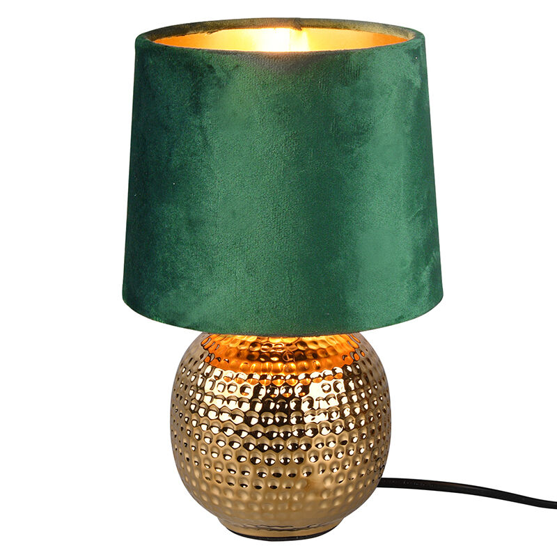 Lampada da tavolo in ceramica dorata, Jorre, con interruttore