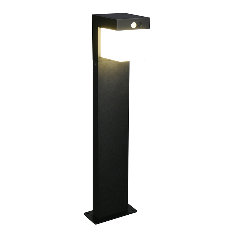 Lampione da giardino solare moderno nero, Kadija, 5,5W, 4000K LED, IP44