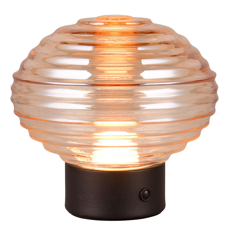 Lampada da tavolo ricaricabile retrò nera, Walid, 2W, 3000K LED, controllo touch