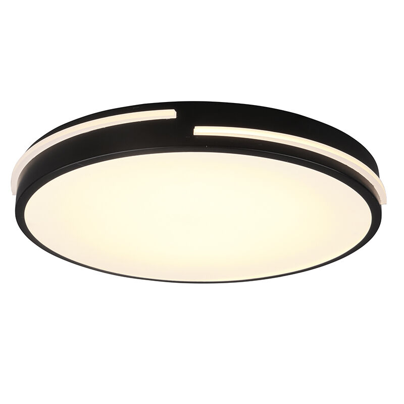 Plafoniera moderna nera, Fadi, 24W, bianco regolabile tra caldo e freddo LED, con telecomando