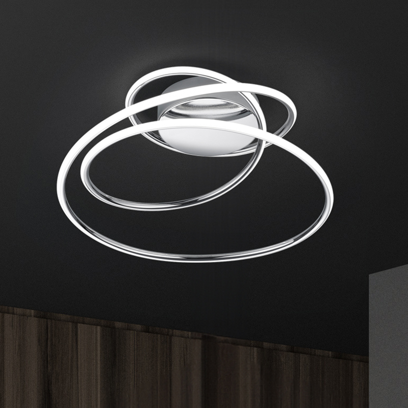 Plafoniera design cromata, Marell, 36W, 4000K LED, dimmer in 3 fasi