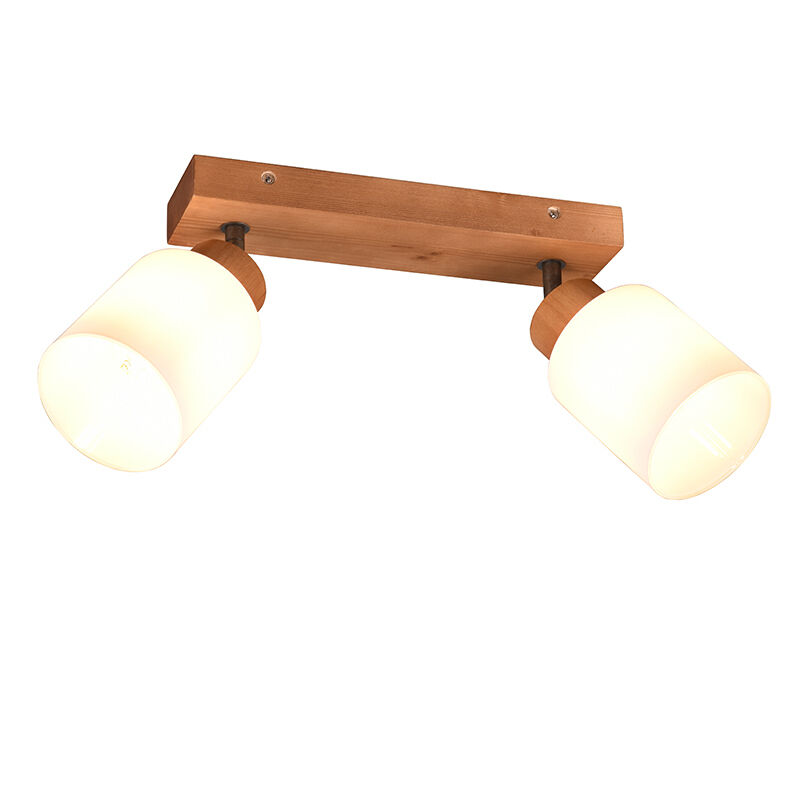 Faretto da soffitto in legno marrone, Myron