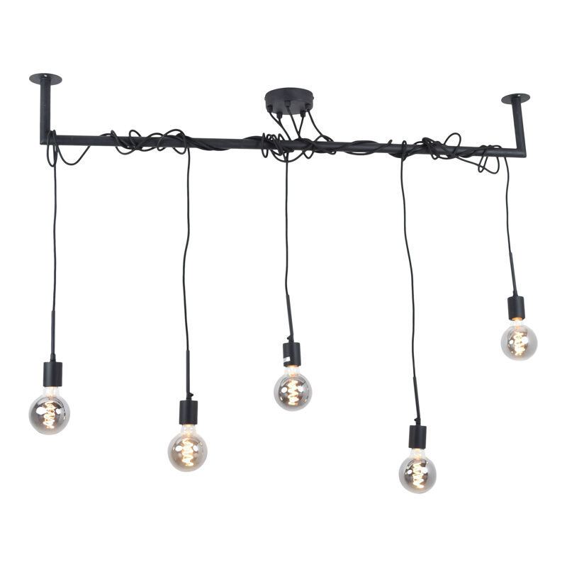 Lampada a sospensione nera industriale, Kester