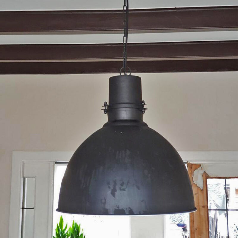 Lampada a sospensione semisfera nera industriale, Fellen