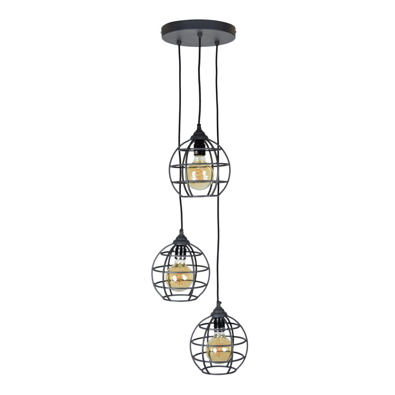Lampada a sospensione nera industriale, Roland