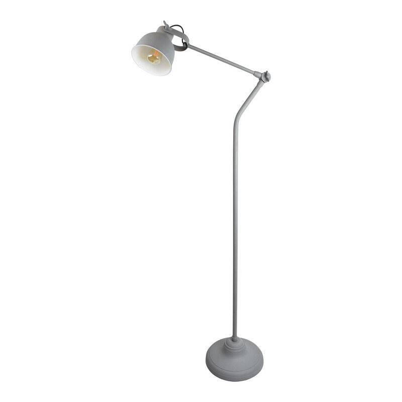 Lampada da terra grigia industriale, Redon, con interruttore