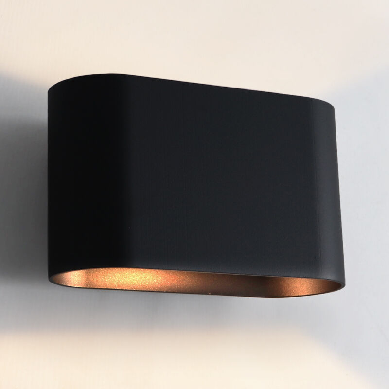 Lampada da parete up down nera moderna, Rodigo