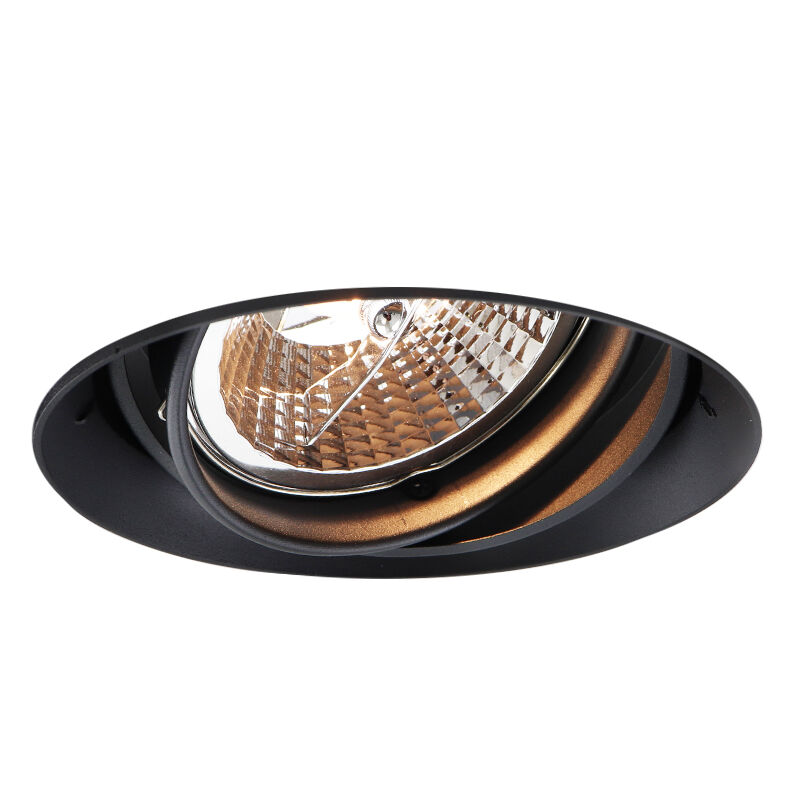 Faretto da incasso senza cornice nero moderno, Wilhelm, GU10 AR111