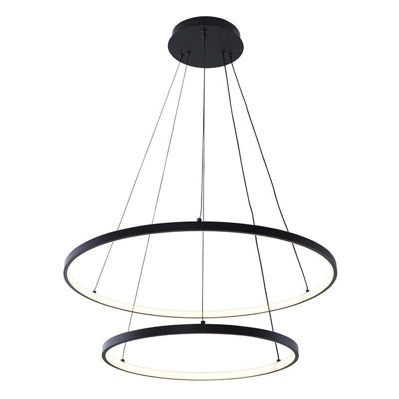 Lampada a sospensione nera design, Kubra, 50W, bianco regolabile tra caldo e freddo LED