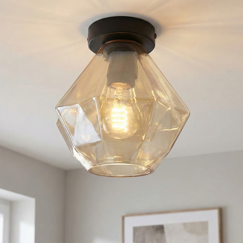 Lampada da soffitto ambrata retrò, Anoek Lampada da soffitto ambrata retrò, Anoek