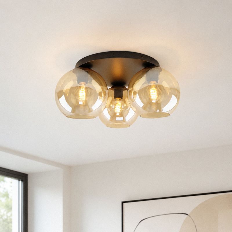 Lampada da soffitto ambrata design, Emerson