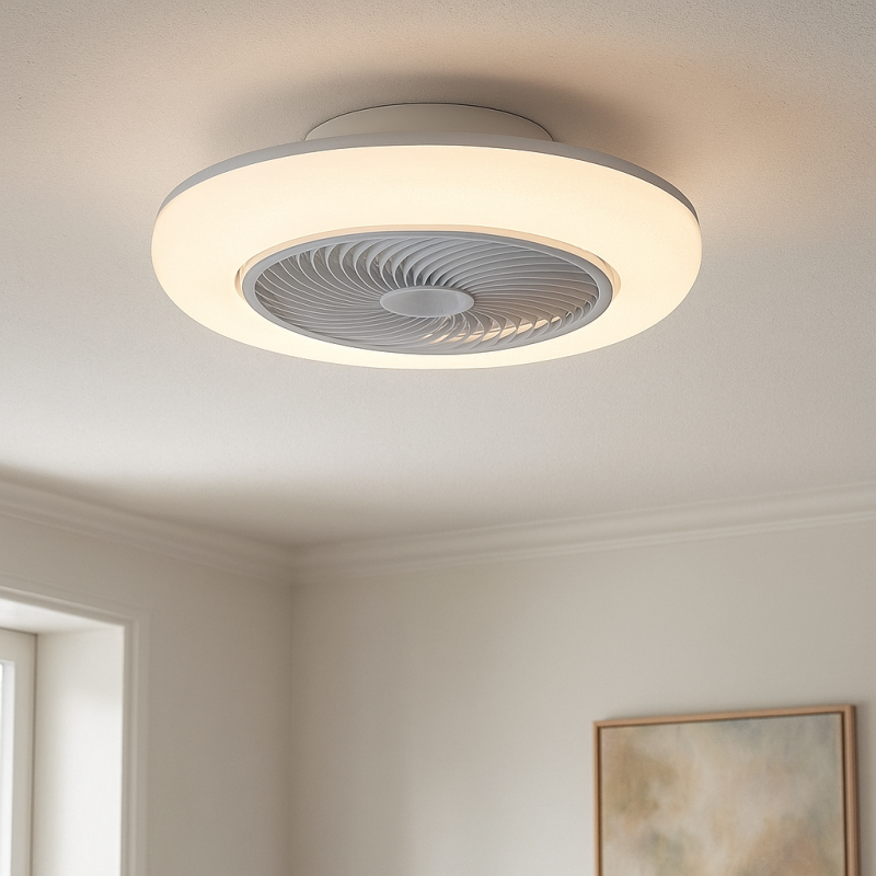Ventilatore da soffitto grigio moderno, Gonda, 40W, 3000K LED, con telecomando