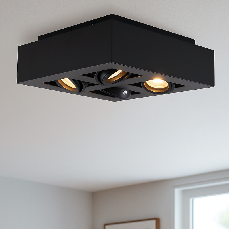 Faretto da superficie nero moderno, Akira