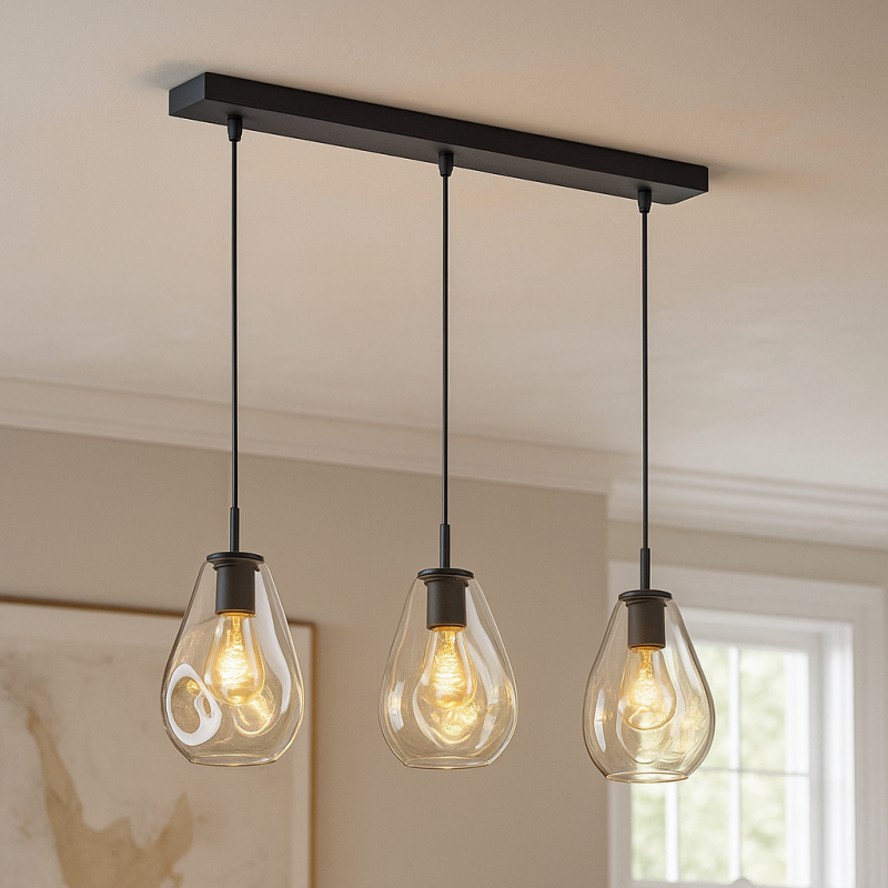 Lampada a sospensione ambrata design, Evito