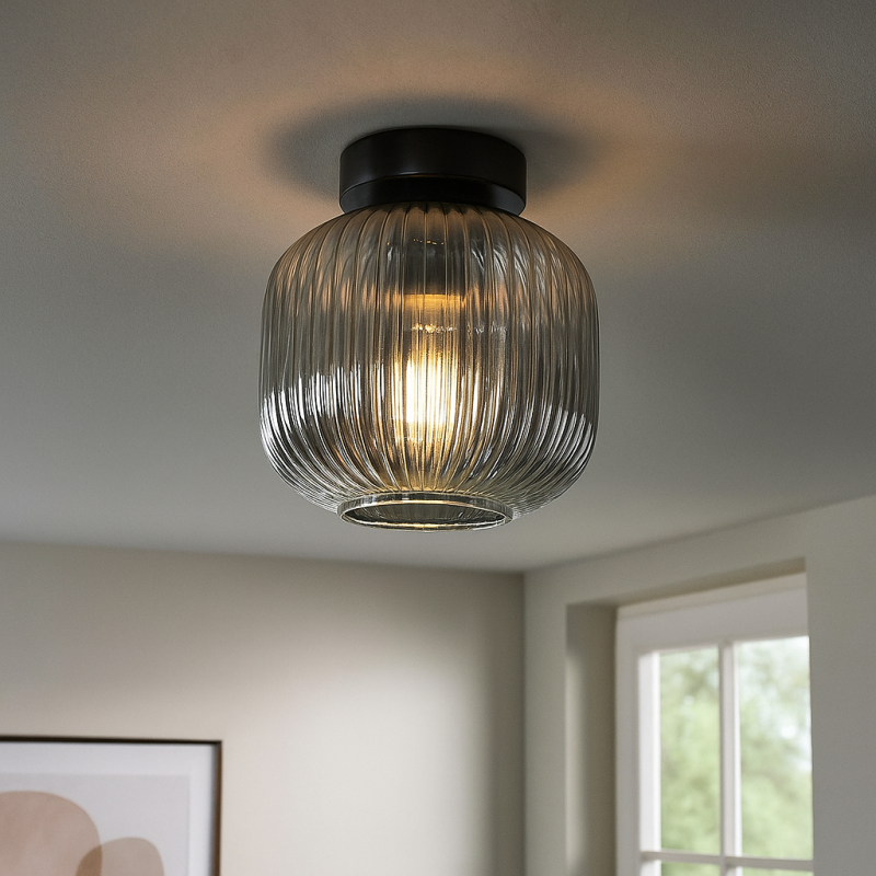 Lampada da soffitto grigia retrò, Charlois