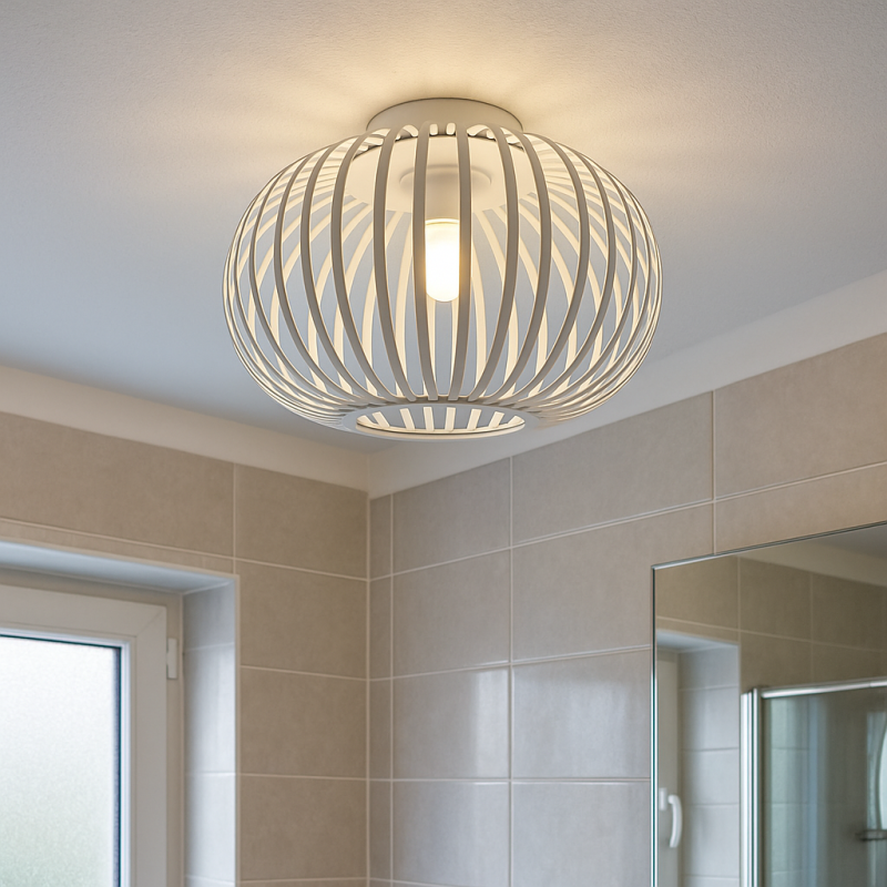 Lampada da soffitto da bagno bianca industriale, Lieve, IP44