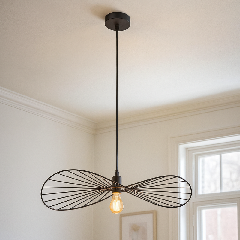 Lampada a sospensione nera retrò, Jolinda Lampada a sospensione nera retrò, Jolinda