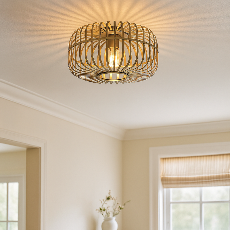 Lampada da soffitto dorata industriale, Tobi Lampada da soffitto dorata industriale, Tobi