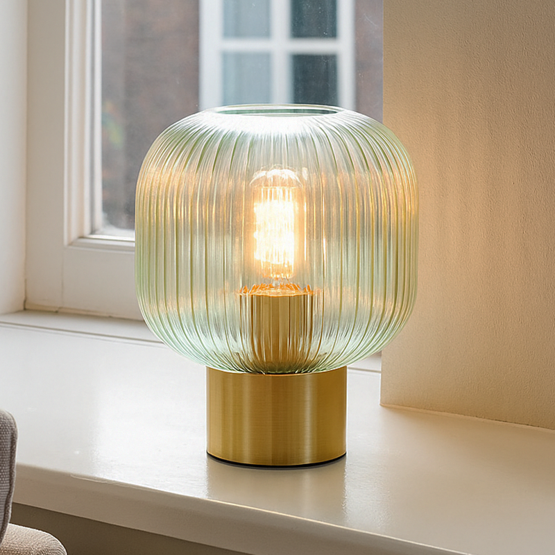 Lampada da tavolo verde design, Charlois, con interruttore Lampada da tavolo verde design, Charlois, con interruttore