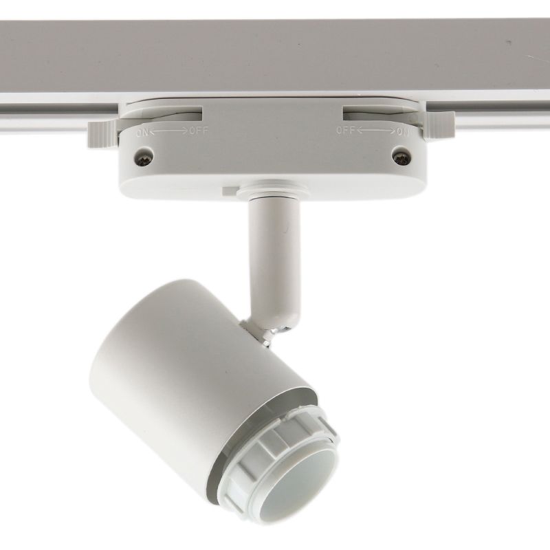 Binario faretto monofasico bianco in plastica,