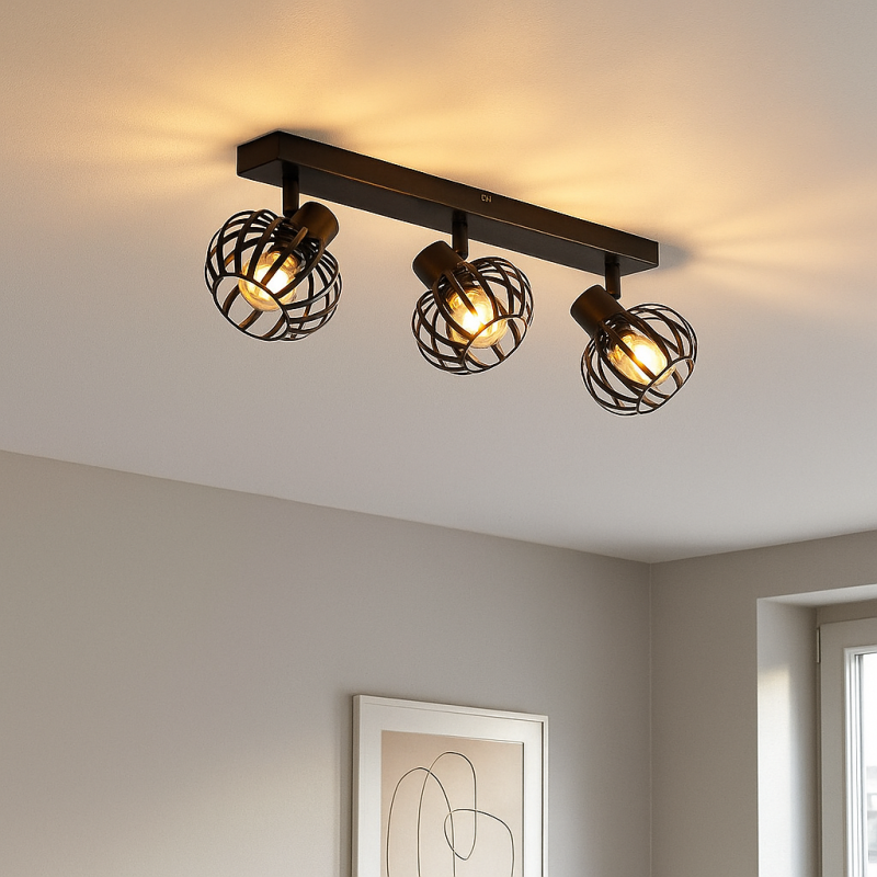 Faretto da soffitto nero industriale, Lieve Faretto da soffitto nero industriale, Lieve