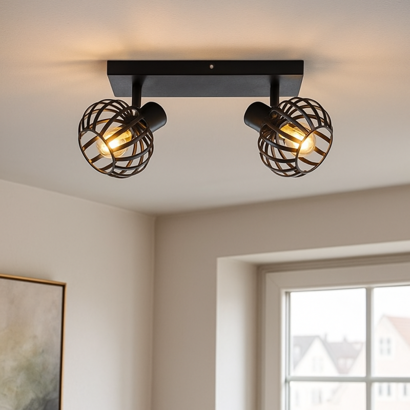 Faretto da soffitto nero industriale, Lieve Faretto da soffitto nero industriale, Lieve