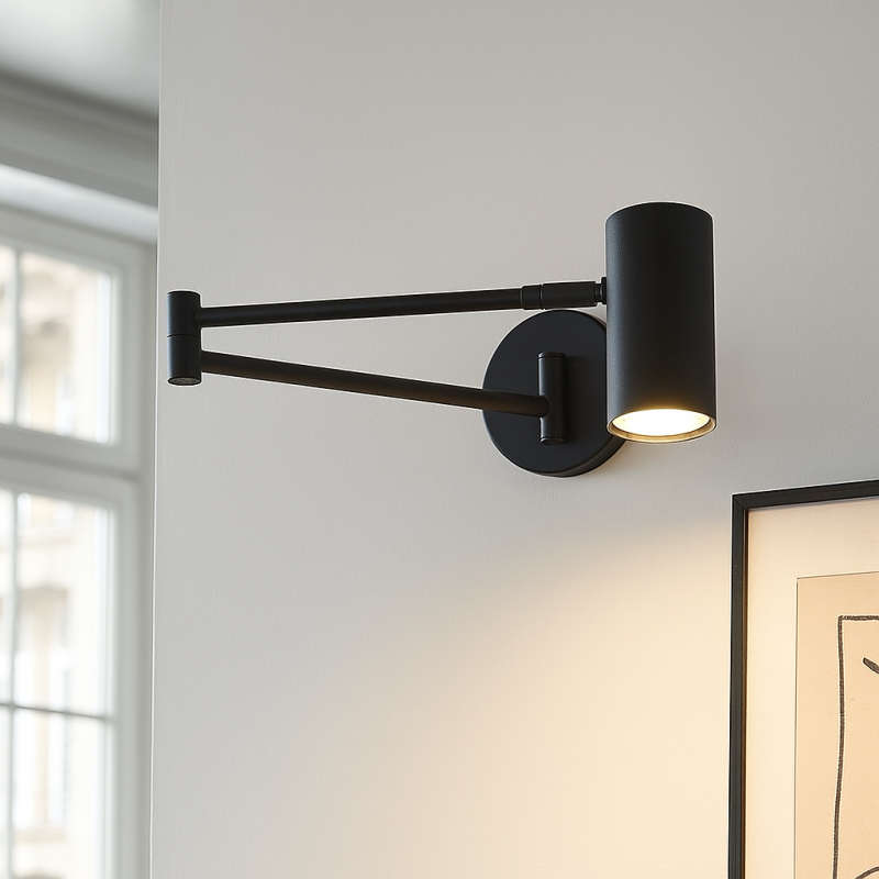 Faretto da parete nero moderno, Elena