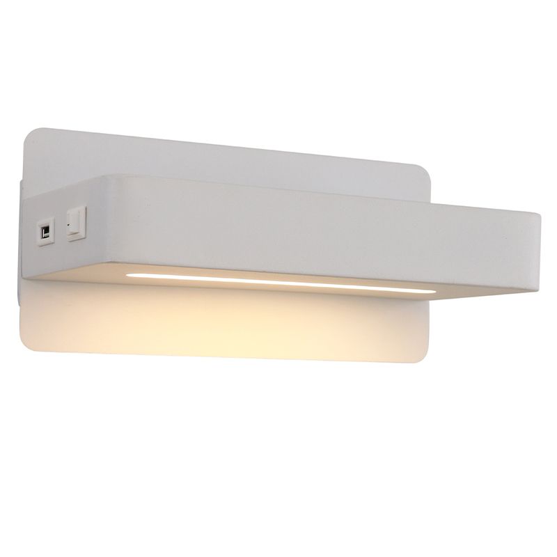 Applique da parete bianca moderna, Gregor, 10W, 3000K LED, con interruttore Applique da parete bianca moderna, Gregor, 10W, 3000K LED, con interruttore