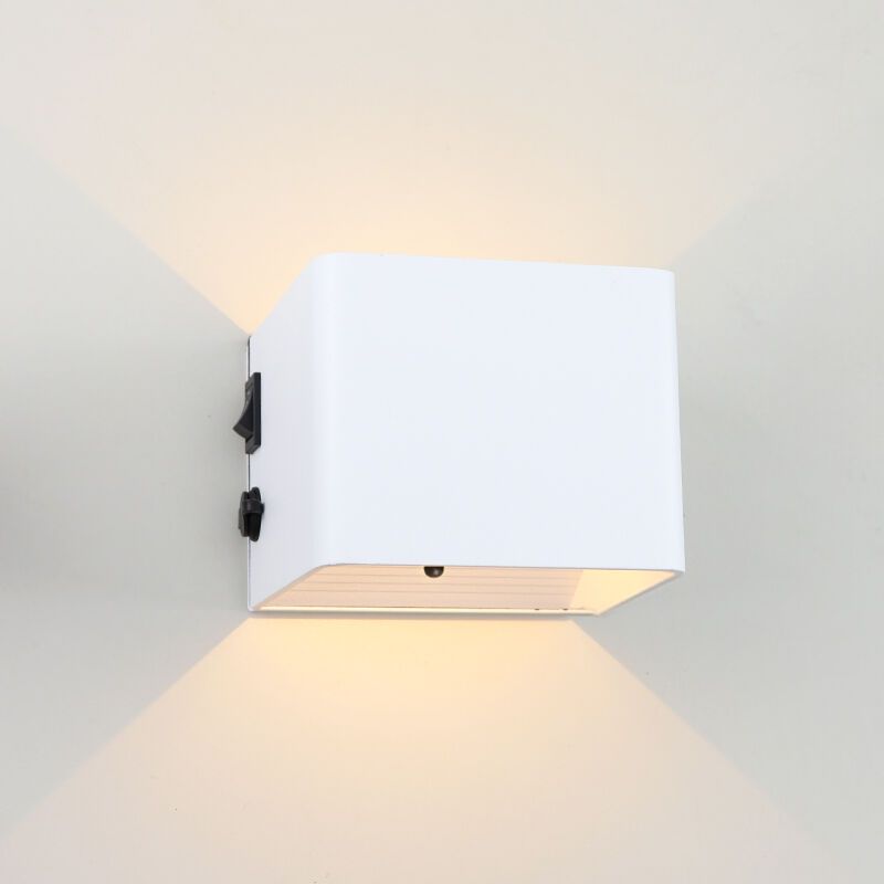 Lampada da parete up down ricaricabile bianca, Dion, 1W, 2700K LED, sensore di movimento