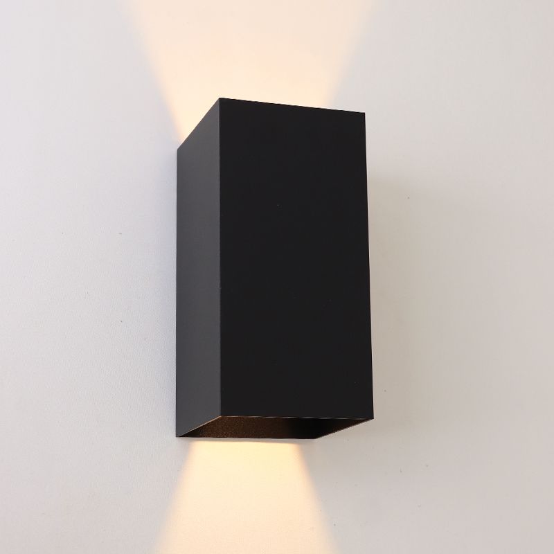 Applique da esterno con sensore crepuscolare nera moderna, Dion, 6W, 2700K LED, IP54