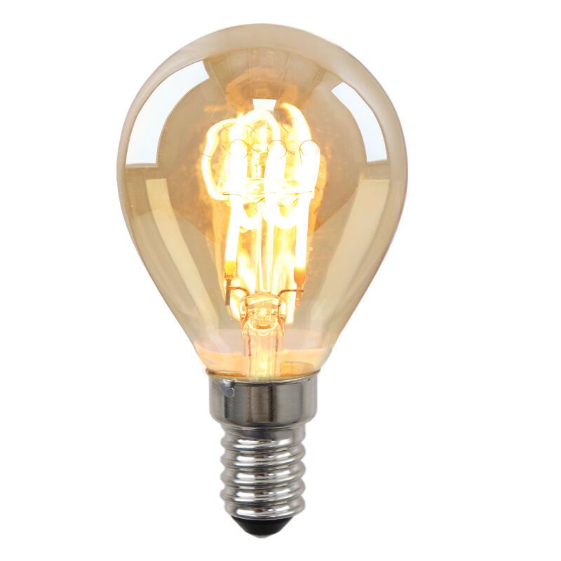 Olucia lampadina a filamento LED E14 regolabile Tuelo, ambra, 4W, 2200K