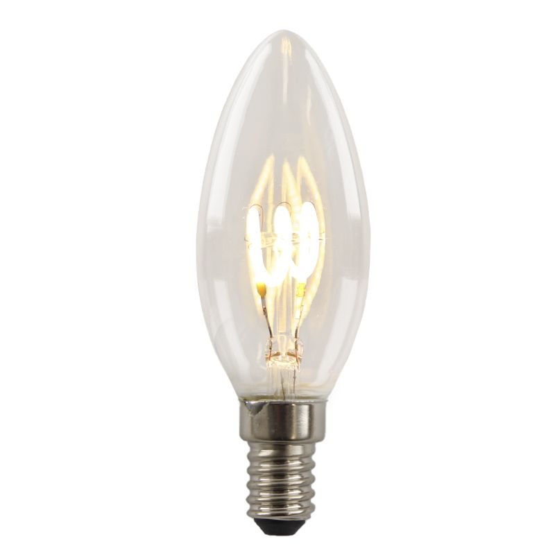 Olucia lampadina a candela LED E14 regolabile Tuelo, 2W, 2700K