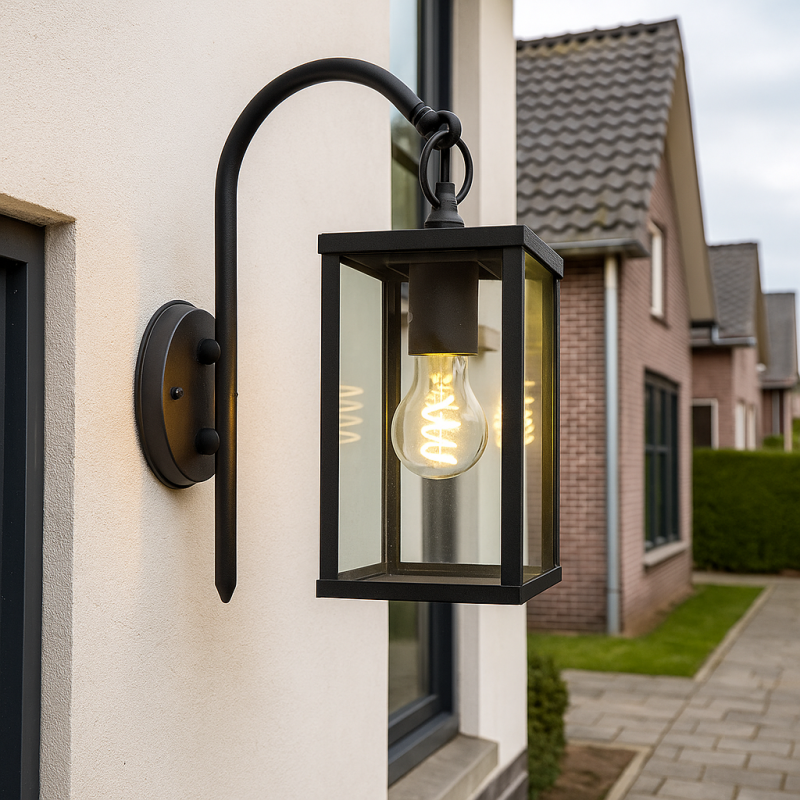 Lampada da esterno nera classica, Janco, IP44