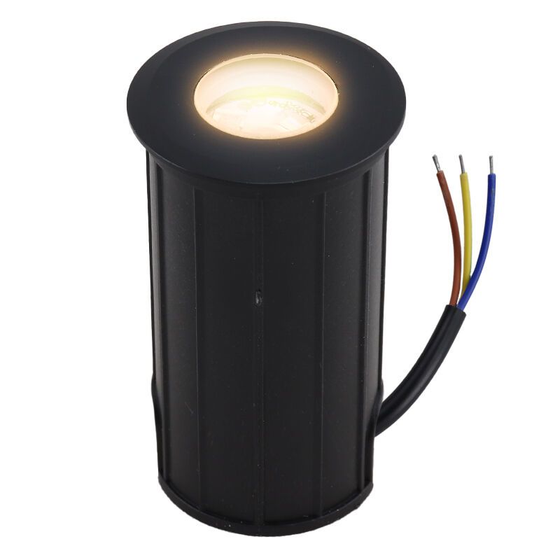Faretto da esterno a pavimento nero in alluminio, Catamarca, 3W, 2700K LED, IP68 Faretto da esterno a pavimento nero in alluminio, Catamarca, 3W, 2700K LED, IP68