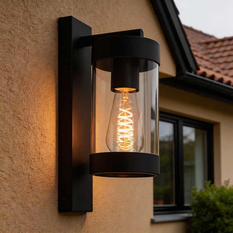 Lampada da esterno nera moderna, Musa, IP44