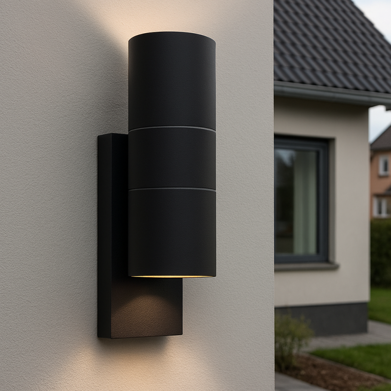 Applique da esterno con sensore crepuscolare nera moderna, Pedro, IP44 Applique da esterno con sensore crepuscolare nera moderna, Pedro, IP44