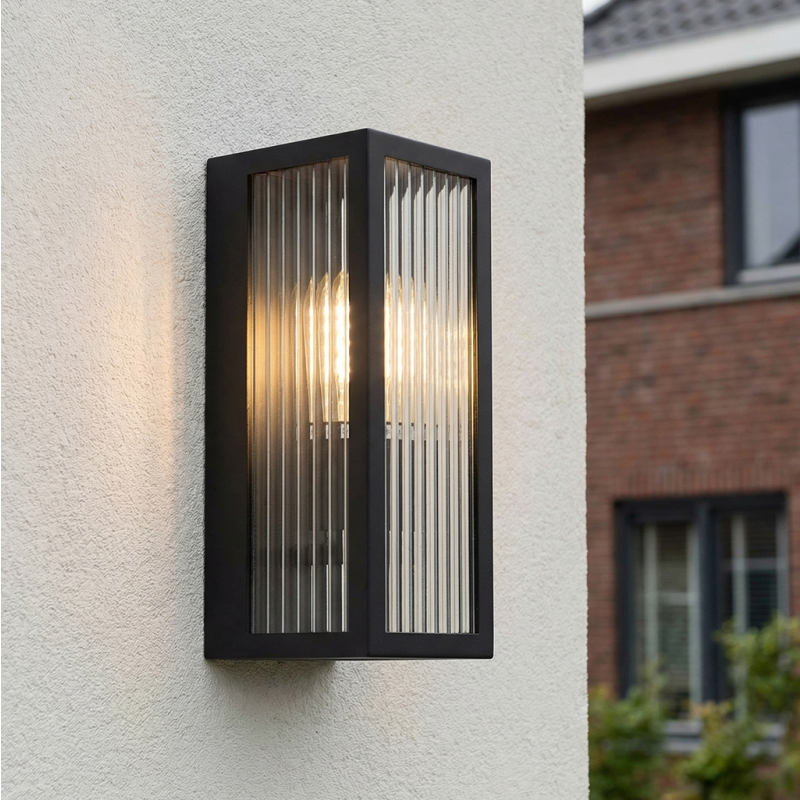 Lampada da esterno nera moderna, Senne, IP44