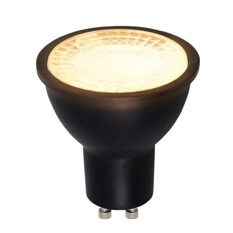 Olucia lampadina LED GU10 regolabile Antonie, nero, 5W, 2700K