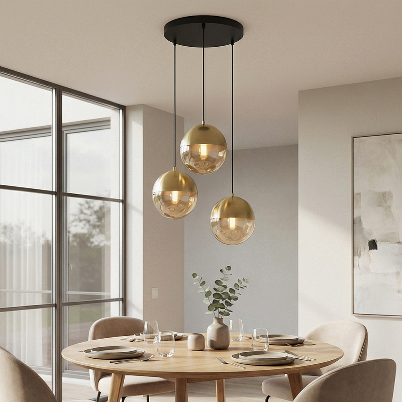 Lampada a sospensione ambrata design, Nalini