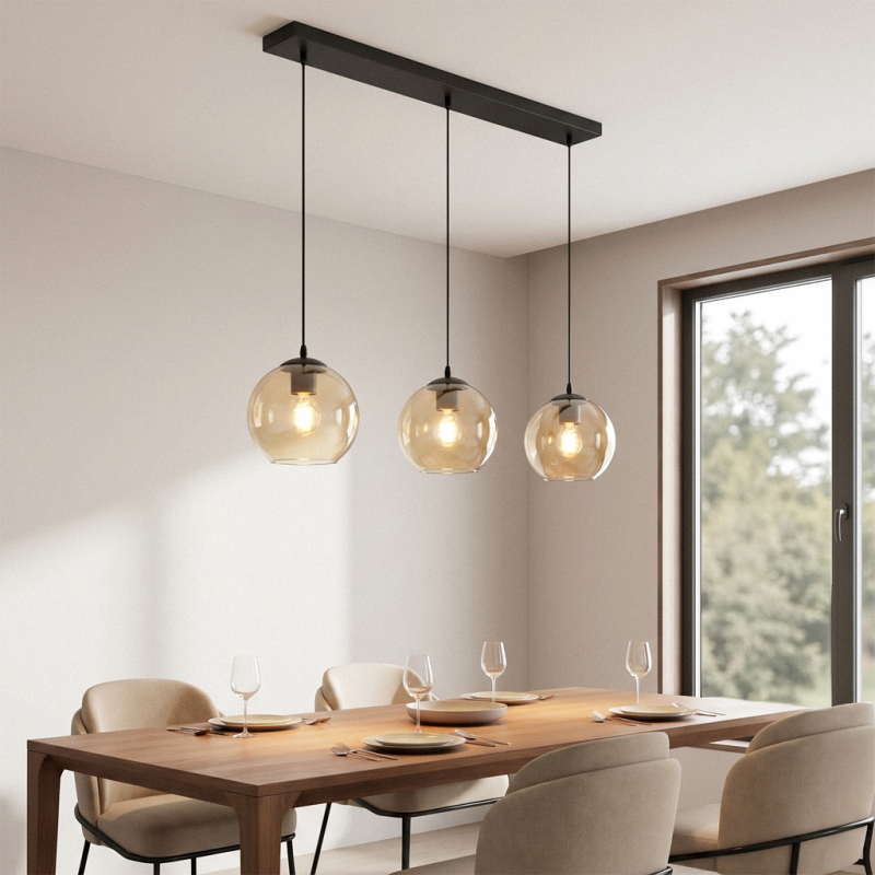 Lampada a sospensione ambrata design, Giada