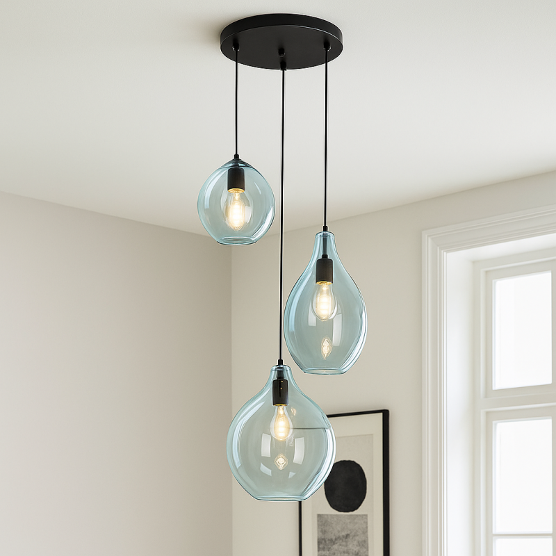 Lampada a sospensione blu design, Cees