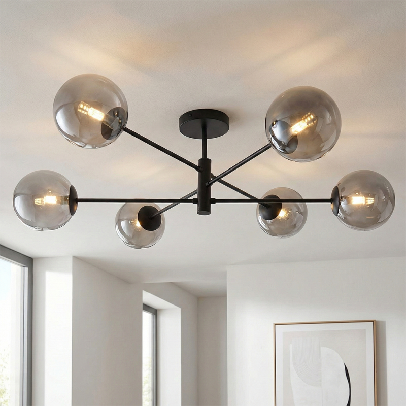 Lampada da soffitto grigia design, Remo